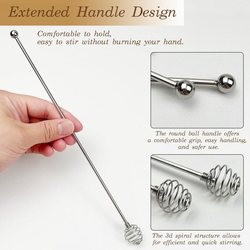 Stainless Steel Coffee Stir Sticks – 4 Pack Reusable Swizzle