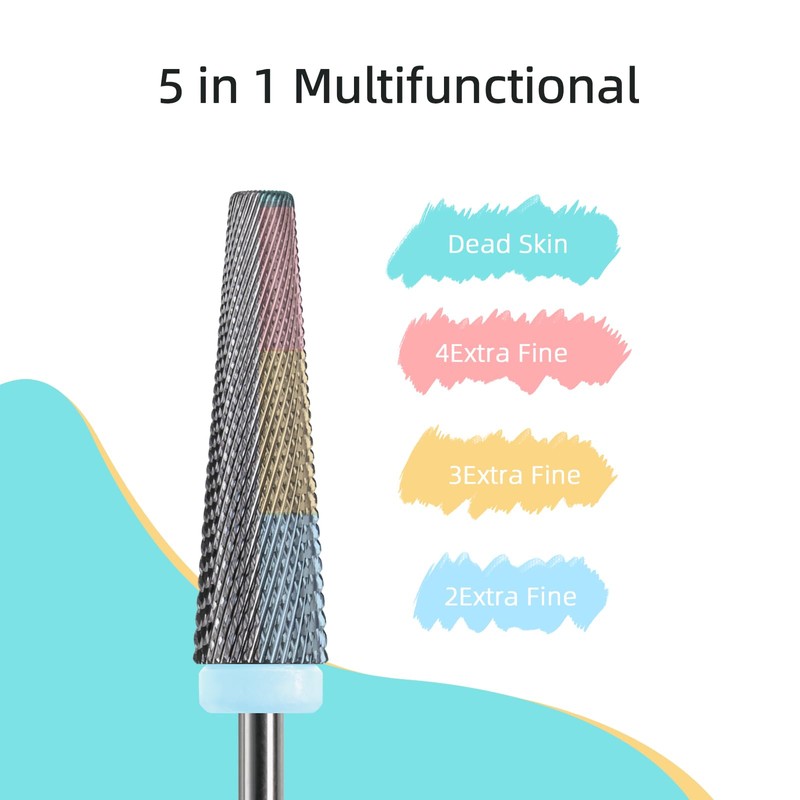 HYTOOS 24mm Super Long 5 in 1 Nail Drill Bits,