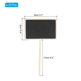 PATIKIL 20 Pcs Wood Plant Chalkboard, 6.7"x3.1" Gardening Plant Tags for Plant Decorative Florist Flower Price Tags Markers, Black (Rectangle Shape)
