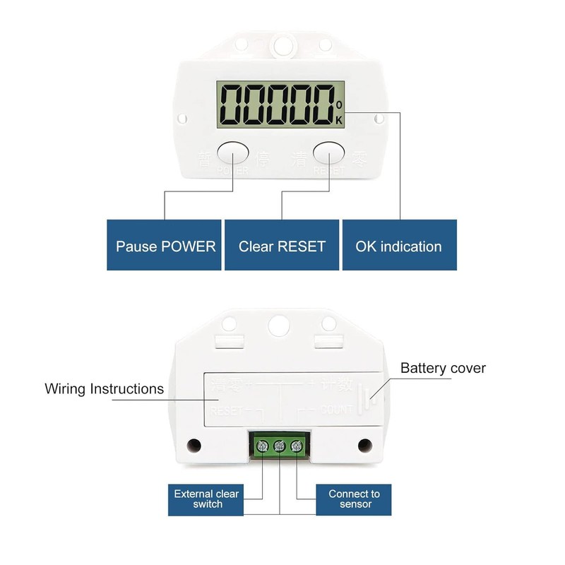 Digital Counter for Knitting Machine, 5-Digit 0-99999 LCD Electronic Counter