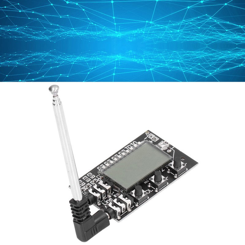FM Transmitter Board Digital LCD 2 Channel 76MHz‑108MHz Stereo Audio