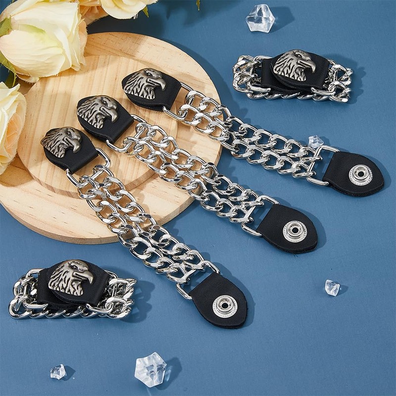 SUPERFINDINGS 5-Piece Motorcycle Vest Extender 7 Inch Biker Vest Extender