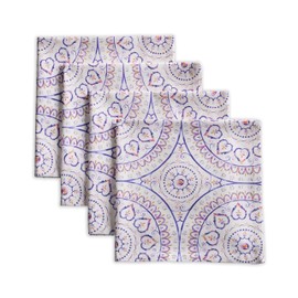 Maison d' Hermine Cloth Napkin 100% Cotton Decorative Washable Easter Table Napkins for Dining, Home, Wedding, Banquet, Buffet, Mandala - Spring/Summer (20”x20”)