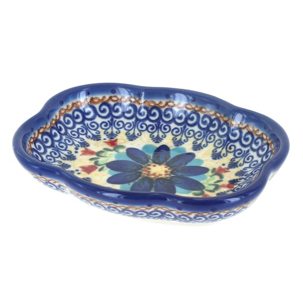 Blue Rose Polish Pottery Spring Blossom Soap Dish