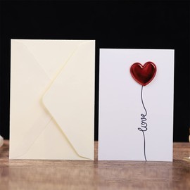 10 Pack Love Heart Greeting Cards with Envelopes Blank Inside Love You Card Birthday Card Valentines Card Wedding Anniversary Cards Engagement Card for Her, Him, Girlfriend, Boyfriend, Wife, Lover