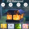 Dynaming Solar Flame Post Cap Lights Outdoor, Solar Powered Fence