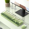 FCPLU xUBOTIE Wireless Keyboard and Mouse Combo, 104-Key Colorful Round