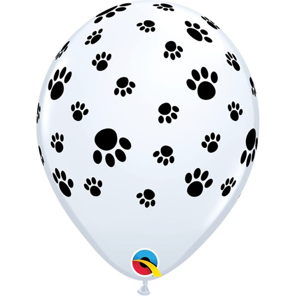 Qualatex White 11" PAW Prints-A-RND Latex