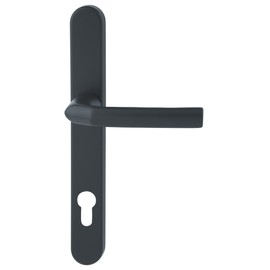 Hoppe Black 'Birmingham' Pair Handle 92PZ or 92mm Sprung Lever UPVC Door Set, PVC PVCu Centre to centre fixings 122mm