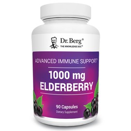 Dr. Berg Black Elderberry Capsules (Advanced Immune Support*) with 15,000 IU Vitamin D, 60 mg of Zinc, & 90 mg of Camu Camu - (4-in-1) Sambucus Elderberry Immune Support Supplement - 90 Capsules