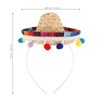 WHAMVOX Straw Mexican Sombrero Headband Hawaiian Cosplay Hat Summer Beach