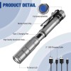 WORKPRO Rechargeable Pen Light Mini Flashlight 2 Pk Ultra-Compact EDC