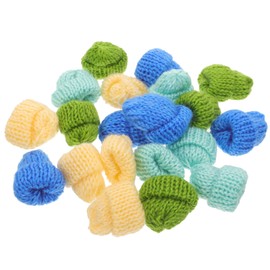 Vaguelly Pack of 20 Mini Christmas Hats Mini Knitted Hats Doll Hat Small Santa Hat Lollipop Hat Crochet Hat Decoration for Crafts Bottle Decoration Christmas Tree Decoration DIY Crafts Random Colour