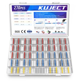 Kuject 270PCS Solder Seal Wire Connectors, Self-Solder Heat Shrink Butt Connector Waterproof Insulated Electrical Butt Splice Wire Terminals for Marine Automotive Boat Truck Stereo Wire Joint