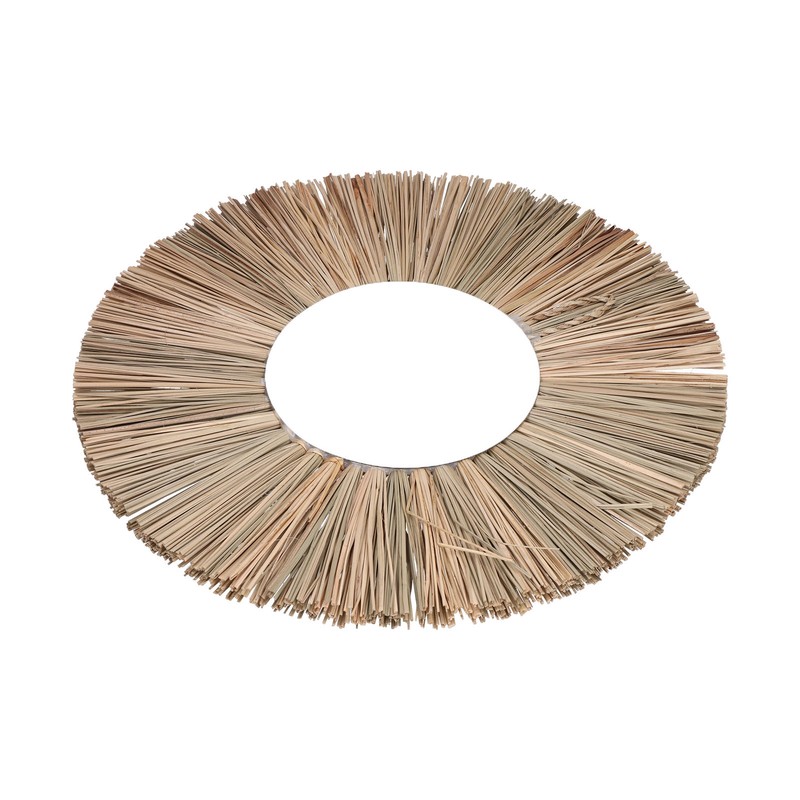 Wall Mirror Make Up Tapestry Decorative Grass Woven Round Hanging