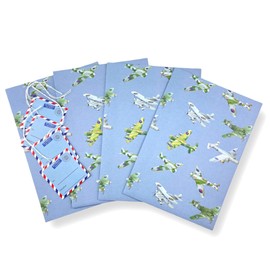 Plane Airplane Aeroplane Bomber War Planes Recycled and Recyclable Eco Printed Gift Wrap - 4 Sheets and 4 Airmail Gift Tags - Birthday - Father'sDay - Christmas - Crafting