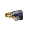 Faceted Sodalite Square Gemstone Bead and Sterling Silver or Gold