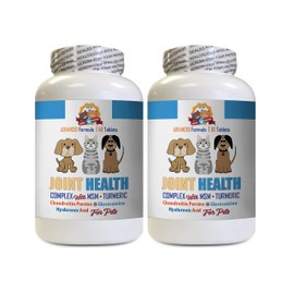 Hip and Joint for Cats - Pets Turmeric Joint Health Complex - with MSM - Dogs and Cats - Hip AID - cat glucosamine Treats - 2 Bottles (120 Tablets)