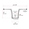 WSays 14" Rise Ape Hangers 1-1/4" Diameter HandleBar Chrome Compatible