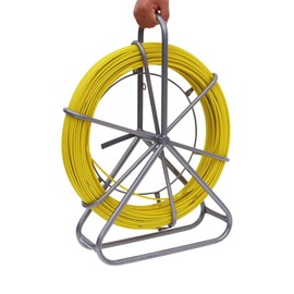INTBUYING Fish Tape Fiberglass 6mm 425ft Reel Wire Cable Running Rod Duct Rodder Fishtape Puller