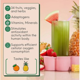 Kiala Super Greens Powder Tropical Splash Energy Digestion Spirulina Chlorella