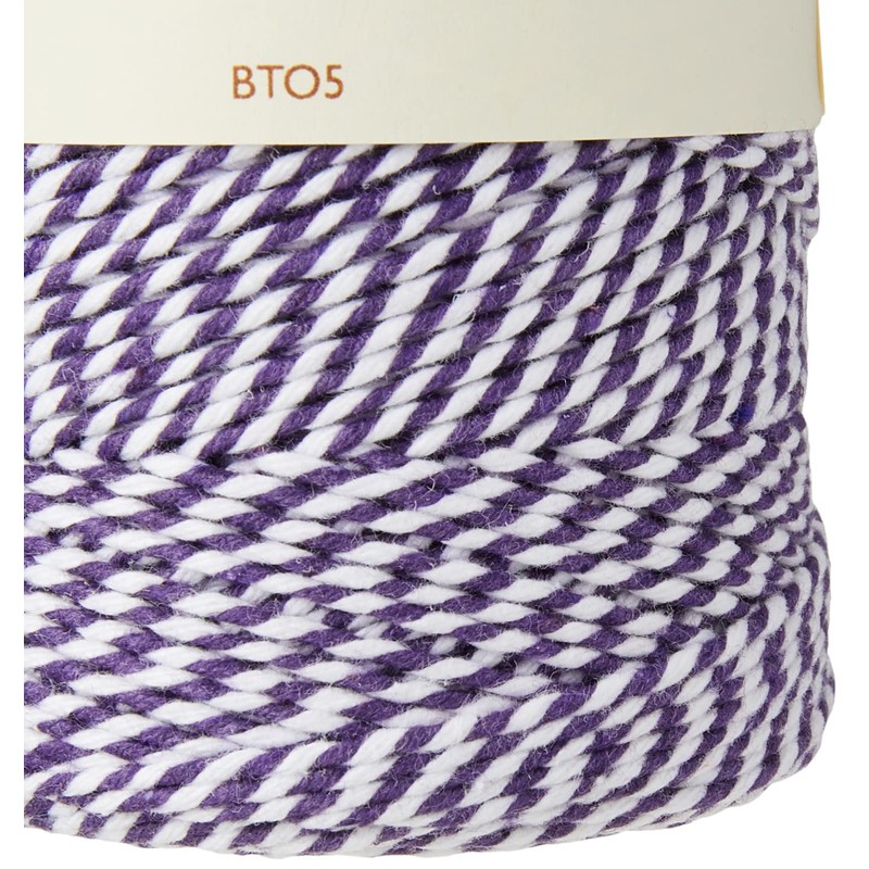 Quality Baker's Twine 100m -Violet/White Stripe 100% Cotton