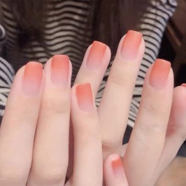 Allereya Square Fake Nails Pink Ombre Press On Nails Meduim Ballerina Gradient Acrylic Nails Tips Prom Party Clip On Nails for Women and Girls 24 Pieces