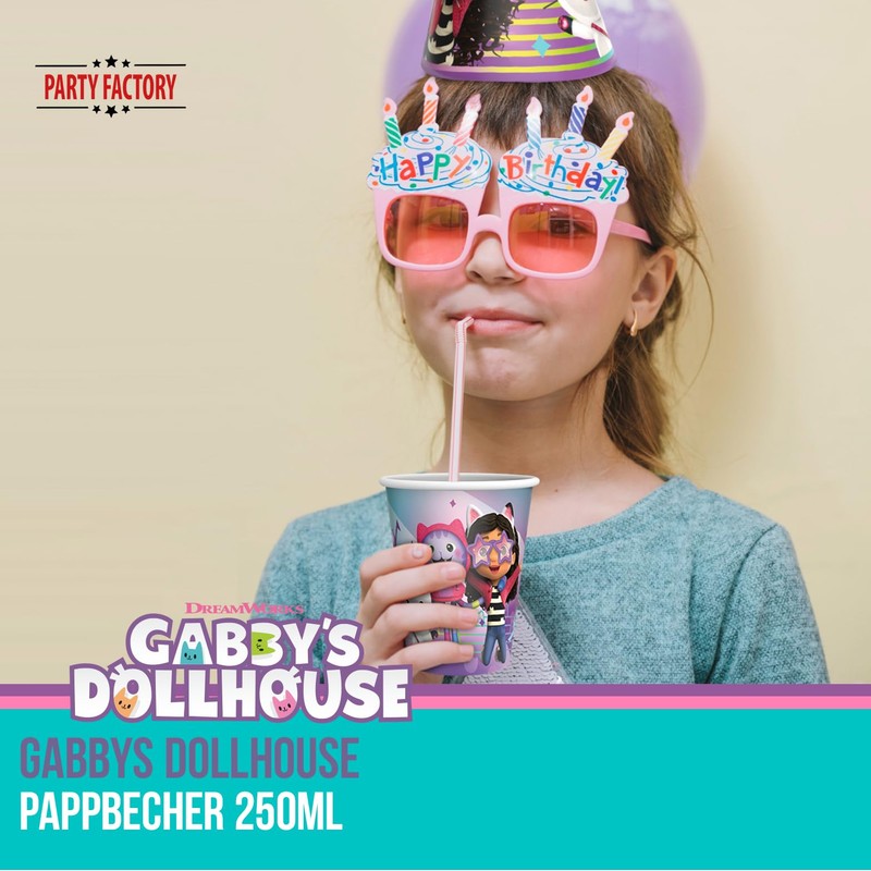Gabby's Dollhouse - Bicchieri di carta, 8 pezzi, per feste
