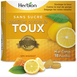 Herbion Naturals Honey Lemon Cough Lozenges | Cough Suppressant | Sore Throat Relief | Pack of 6