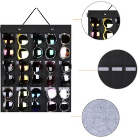 Hifot Sonnenbrillen-Aufbewahrungs-Organizer, hängende Brillen an der Wandtasche montiert, Brillen-Display-Halter 15 Filzschlitze