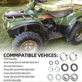 Swing Arm Bearing Seal Kit for Kawasaki Prairie 360 650 700 Brute Force 650 4x4(No 4x4i) KFX700 2002-2013