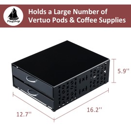 Flagship for Vertuo Pod Holder Coffee Accessories Organizar for Nespresso Pod Storage Large Capacity Fits All Size Coffee Station for Coffee Bar
