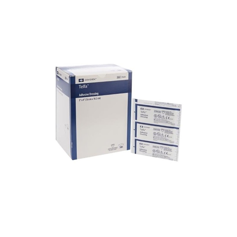 Telfa Non-Stick Pads With Adhesive 3" X 4"-100 by KENDALL