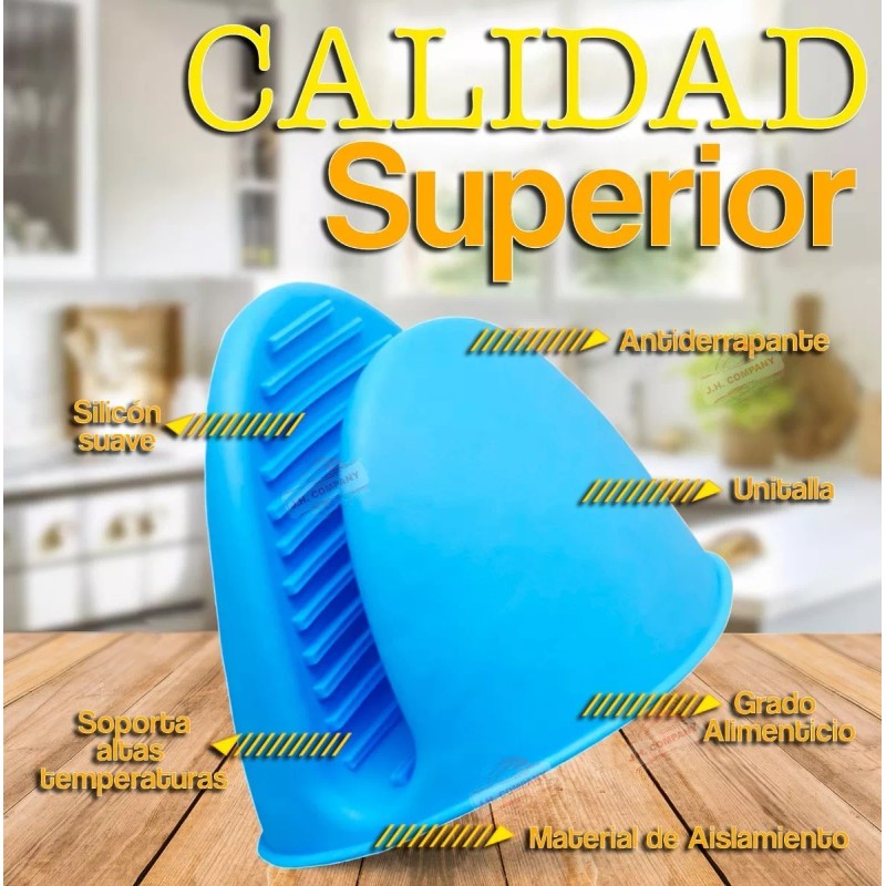 J.H. Company Guantes Cocina De Silicon Proteccion Calor Cocina Hogar