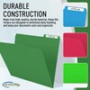 Green File Folders, 1/3-Cut Tabs, Letter Size, 12-Pack – Durable