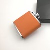 Pocket Hip Flask Orange Leather Wrapped Capacity 80ml (Approx 3