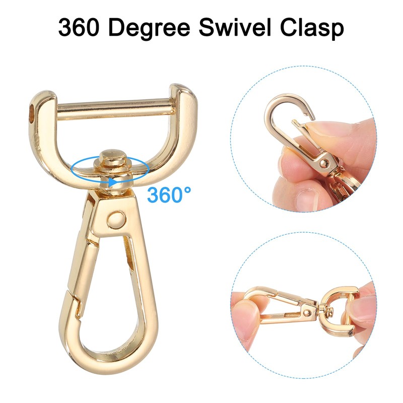 sourcing map 4Pcs Swivel Clasps Hook, 20mm(3/4 Inch) D Ring
