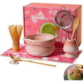Juego de 8 Batidor de Matcha con Tazón Soporte Batidor Cuchara Colador Paño