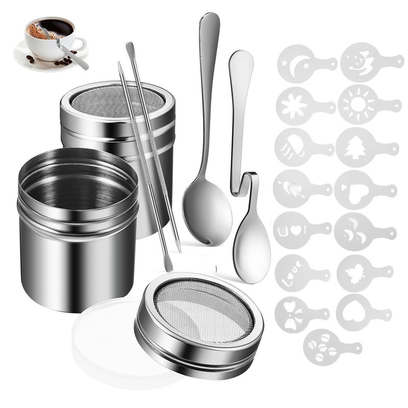 Coffee Decorating Stencils Coffee Carving Pen Set Stainless Steel Portable