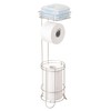 iDesign Weston Toilet Paper Holder Stand with Shelf, Satin