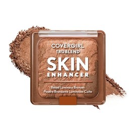 COVERGIRL TruBlend Skin Enhancer - Bronceador luminoso horneado, con ácido hialurónico y extracto de rosa blanca, se mezcla sin problemas, caramelo 32