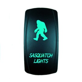 STVMotorsports 5 Pin Laser Automotive Rocker Switches On/Off LED Light 12V 20A - Interior Accessories for Car, Truck, UTV, ATV, Utility and Off-Road Vehicles (Sasquatch Lights, Green)