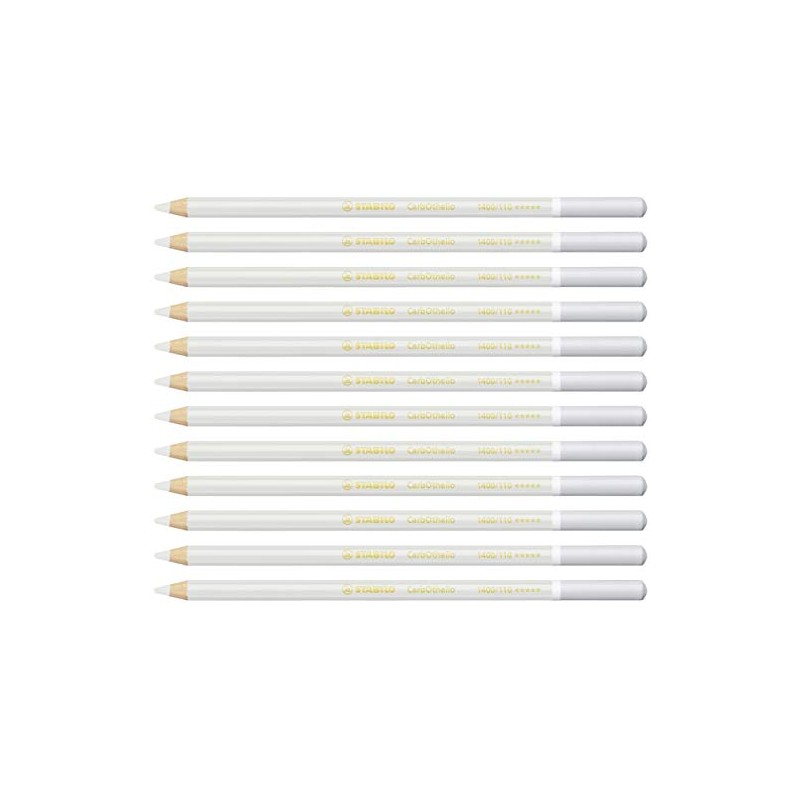 STABILO"CarbOthello" Chalk Pastel Colouring Pencil - Grey/White (Pack of 12)