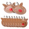 Christmas Plates Reindeer Pack of 10 Brown Plates with Attachable