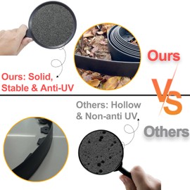 Landscape Edging Border 33 FT with 30 Spikes, No Dig Garden Edging Lawn Border [Extra Tall 4IN High], Flexible Lawn Edging for Landscaping Flower Beds Yard Pathway (Black)