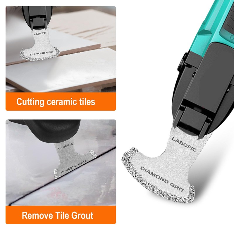 LABOFiC 6Pcs Diamond Oscillating Blades, Universal Grout Oscillating Multi Tool