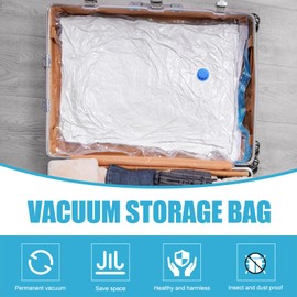 12er Set Vakuumbeutel für Kleidung, 60x40cm Vakuumbeutel mit Handpumpe 80% Platz Sparen Vakuum Kleiderbeutel, Vakuum Aufbewahrungsbeutel für Bettdecken Kleidung Bettwäsche Decken Kleiderbeutel