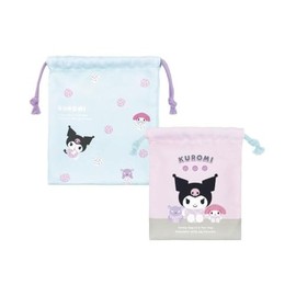 Tees Factory SR-5530506KU Sanrio Characters 2-Piece Drawstring Set, Ballet/Chromi, Large: 7.9 x 6.7 inches (200 x 170 mm), Small: 6.7 x 5.5 inches (170 x 140 mm)