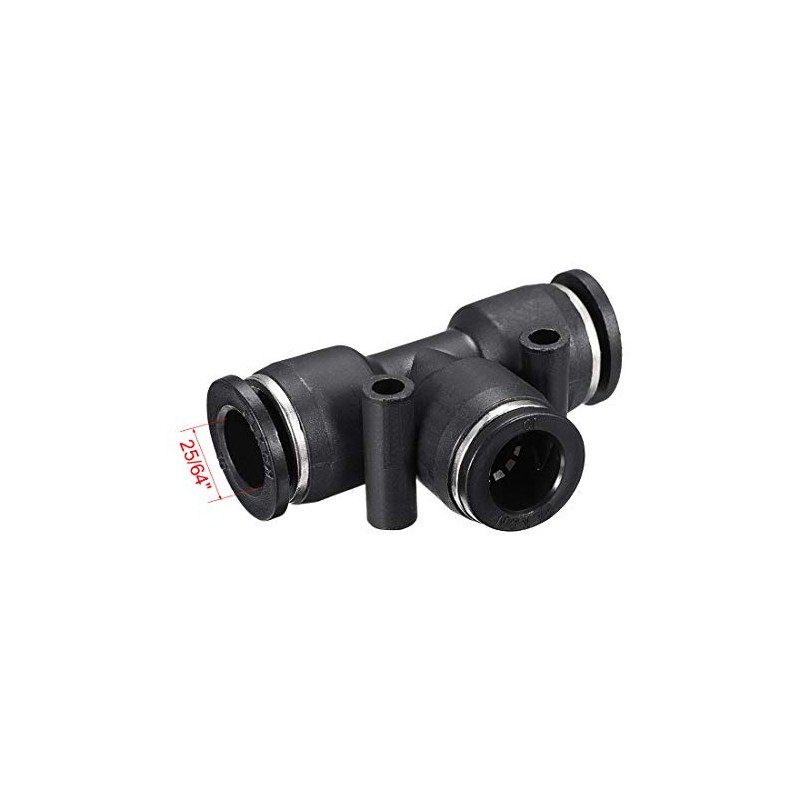 sourcing map Plastic Tee Push to Connect Tube Fittings 10mm