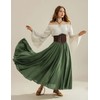 Scarlet Darkness Women Casual Maxi Skirt Flowy Bohemian Renaissance Long